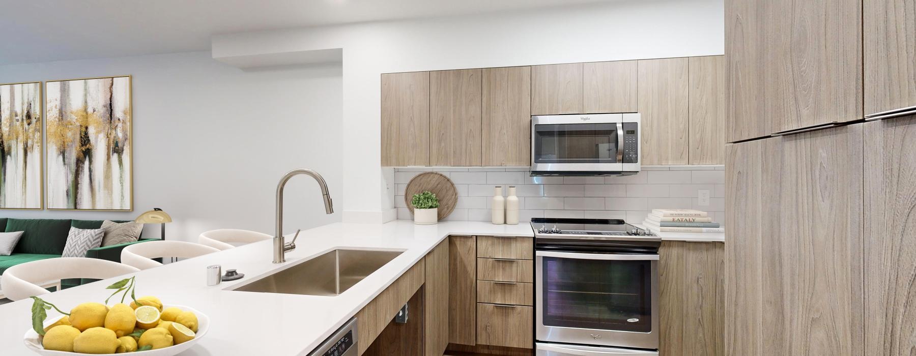 a kitchen with a stove and a sink